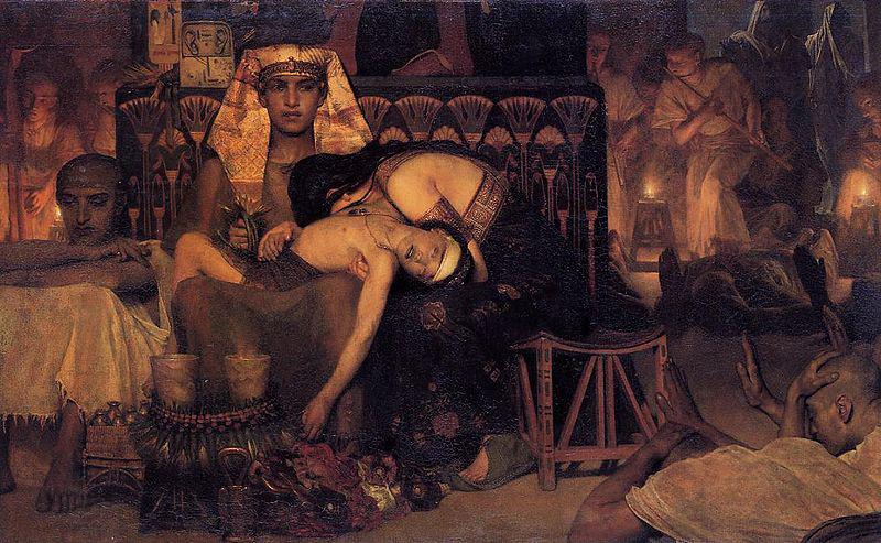 Sir Lawrence Alma-Tadema,OM.RA,RWS Death of the Pharaoh's firstborn son oil painting picture